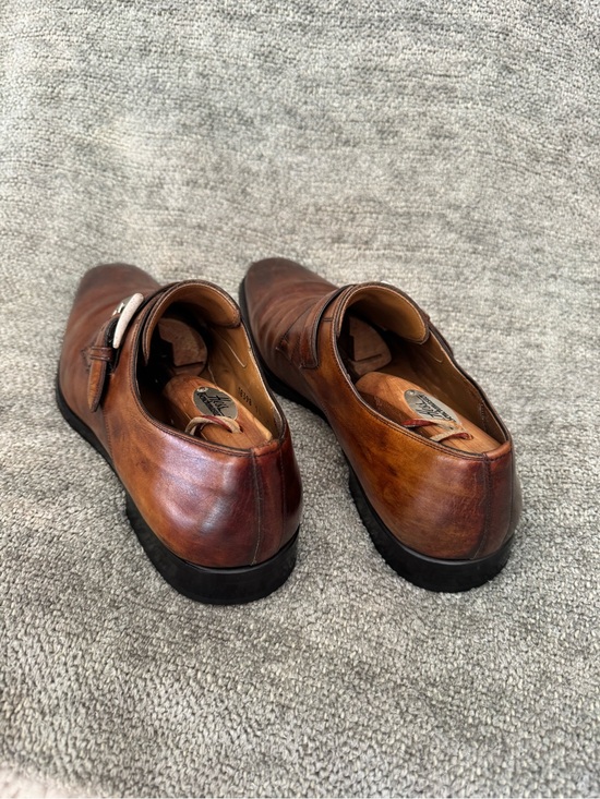 Magnanni Brown Leather Single Monk Strap Oxfords main image 15